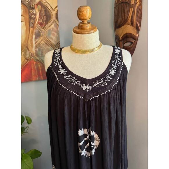 Vintage Bohemian Tie Dye Hearts Summer Sun Dress - Picture 5 of 7